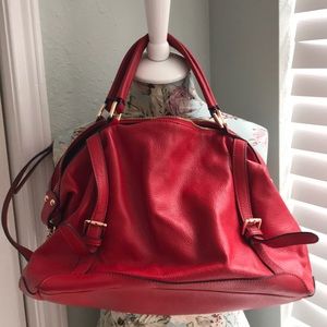 Ora Delphine Red Bag with Gold Accents